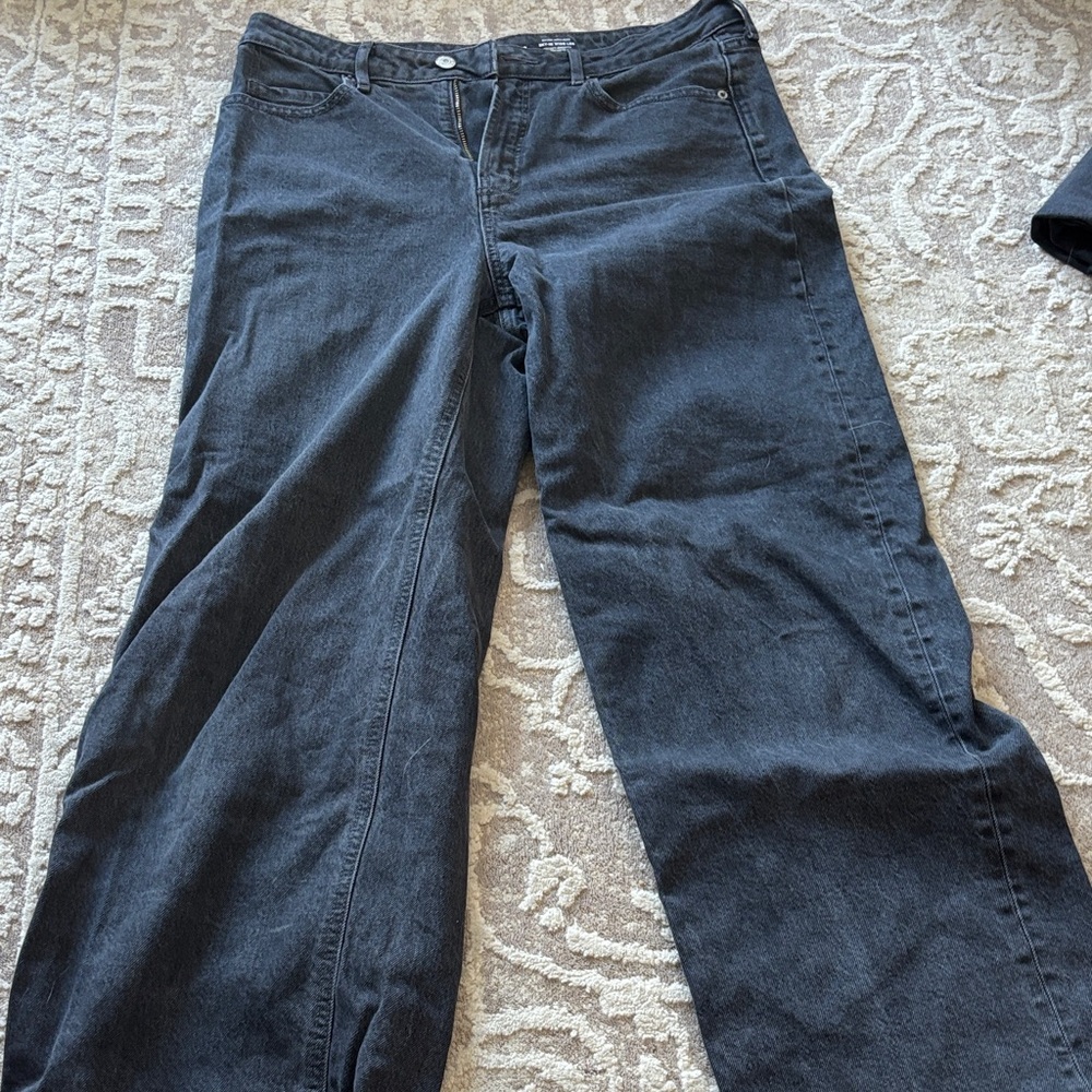 Old Navy Charcoal Wide Leg Jeans